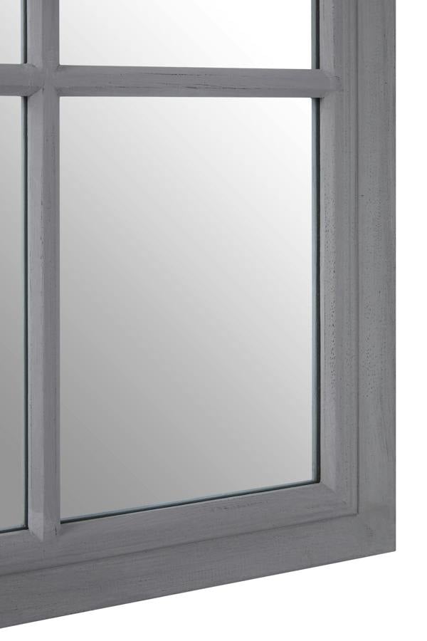 Interiors by Premier Hawthorne Antique Grey Finish Wooden Grid Wall Mirror