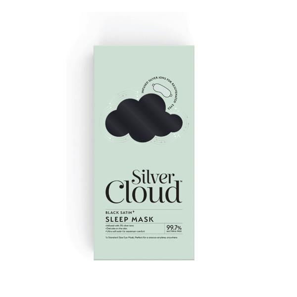Silver Cloud Beauty Black Satin Sleep Mask