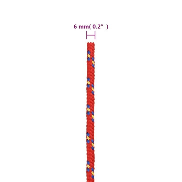 Berkfield Boat Rope Red 6 mm 25 m Polypropylene