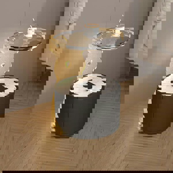 Rit Concept Hutton Round Bedside Table With Storage & Light Strip