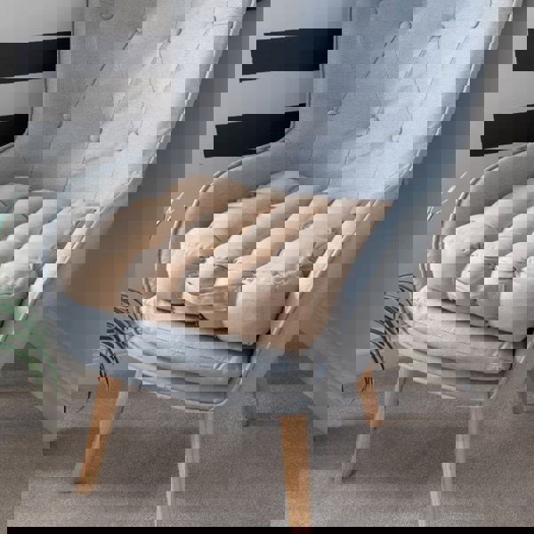 Snug City Quilted 9 Button Seat Pad Cushion Booster 100% Cotton Cover 45cm Square