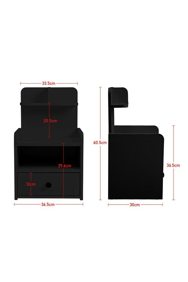 Living and Home One Drawer Wooden Bedside Table