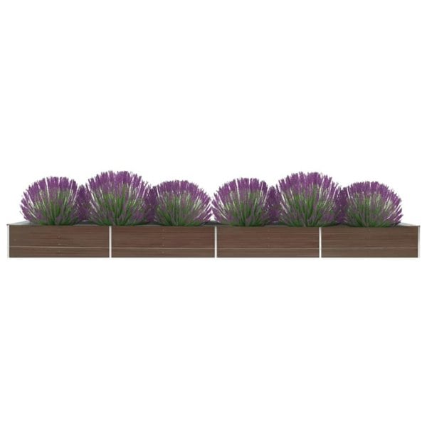 Berkfield Garden Raised Bed Galvanised Steel 600x80x45 cm Brown