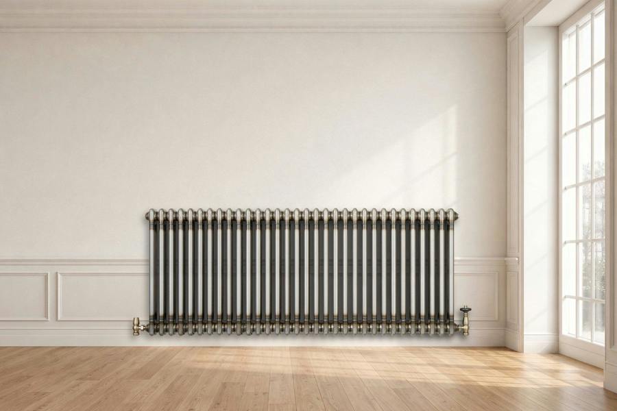 Monstershop Traditional 2 Column Radiator - 600 x 1460mm - Raw Metal