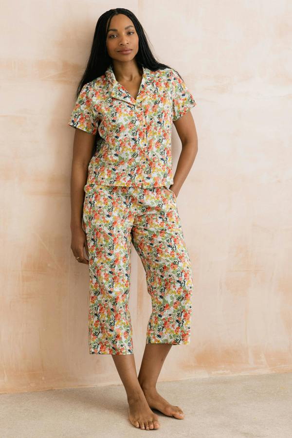 Lily & Me Mayflower Crop Pyjama Set White