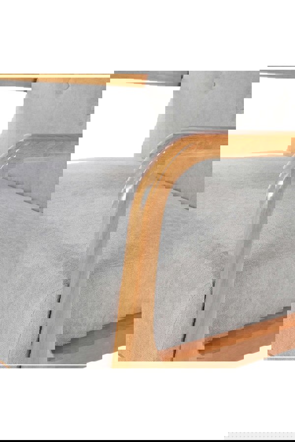 Living and Home Grey Solid Wooden Frame Upholstered Tufted Armchair