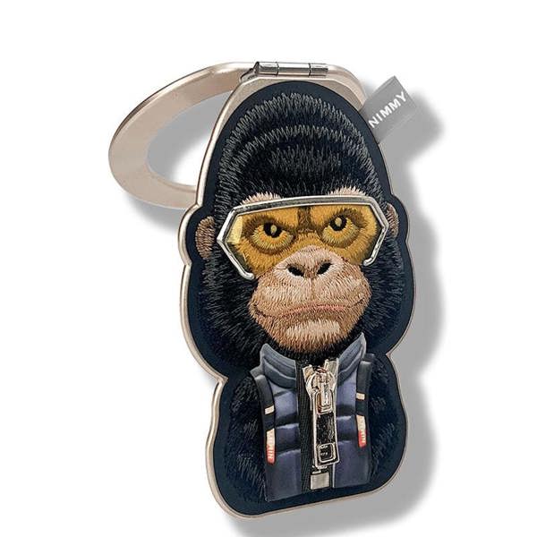 Nimmy Friends Nimmy Cool & Cute 2.0 Gorilla Embroidery Magnetic Stand with MagSafe Black - N-KM-BSZJ-016