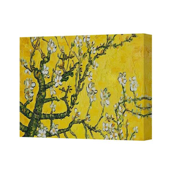 Benjamin Tate Design Van Gogh Inspired Yellow Almond Blossom Canvas Wall Art