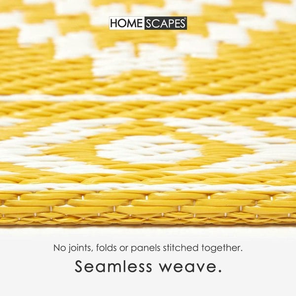 HOMESCAPES Outdoor Rug Luxury Waterproof Reversible Recycled, For Garden, Anna Aztec