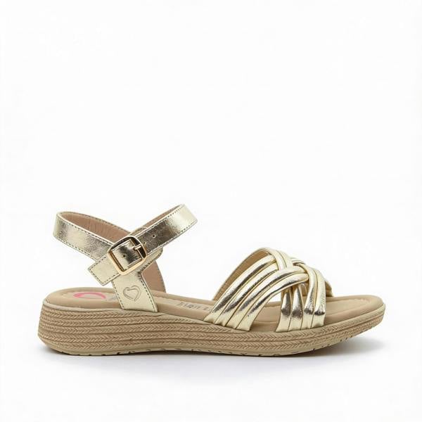 Heavenly Feet Heavenly Feet SYMPHONY Womens Ankle Strap Sandals Gold