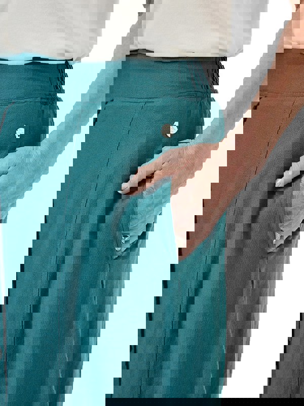 PennyPlain Button Through Skirt - Sea Green