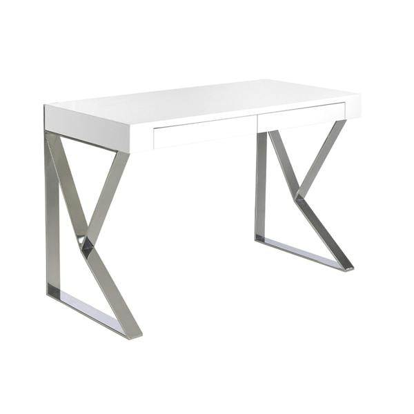 Angel Cerdá White Wood and Chromed Steel Desk 3014