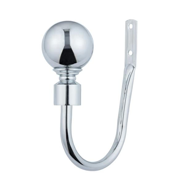 A.Unique Home Plain Round Ball Metal Extendable Curtain Pole with Rings and Fittings, In a Variety of Colours and Sizes (25/28mm)