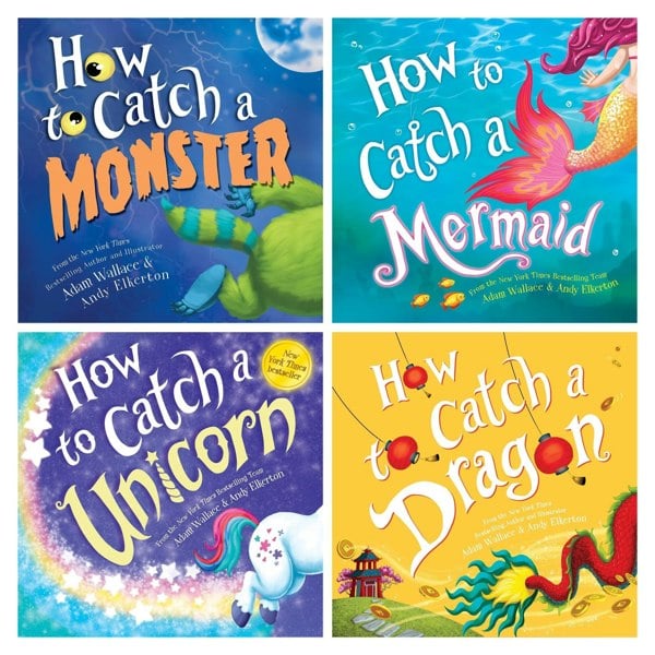 How to Catch 4 Books How to Catch a Monster, How to Catch a Mermaid, How to Catch a Unicorn, Dragon