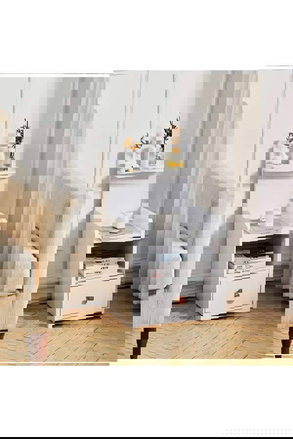 Living and Home One Drawer Wooden Bedside Table