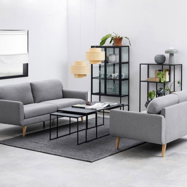 Furniture To Go Infinity Square/Coffee Table Setin Matt Black Set of 3