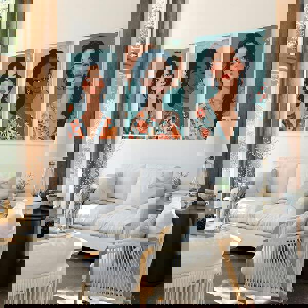 Artwork For Living Room Walls | Set of 3 Boho Women Wall art Prints