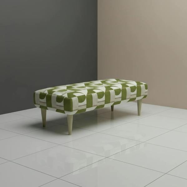 ISTOOLS Solid Base Fabric Footstool – UK Made Designer Bench for Living Room & Lounge