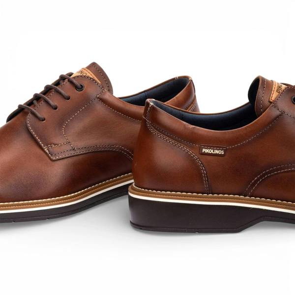Pikolinos Claret - Men's Brown Leather Lace-Up Derby Shoes