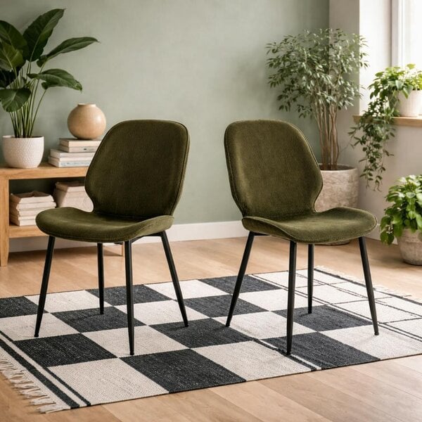 Wyld Haus Set of 4 Larkwood Olive Green Dining Chairs