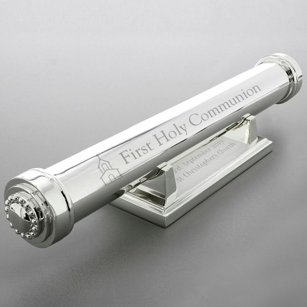 Personalised Memento Company Personalised First Holy Communion Silver Plated Certificate Holder