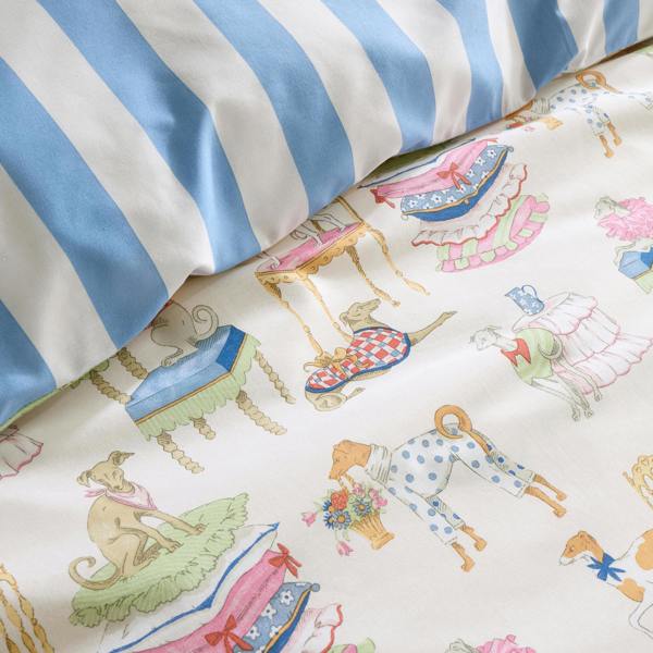 Cath Kidston Hackney Dogs Reversible Duvet Cover Set Blue