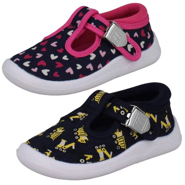 Start-rite Kids Startrite First Walking Canvas T-Bar Shoes Wriggles T-Bar