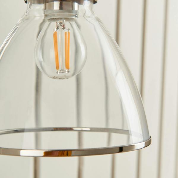 Pagazzi Lighting Brunswick Polished Nickel & Glass Wall Light