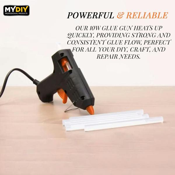 MY DIY PROFESSIONAL PRODUCTS My DIY Hot Glue Gun-100x 7MM Glue Gun Sticks & Built-in Safety Stand Fast Heating Glue Gun Anti Drip Nozzle Mini Melt Gun