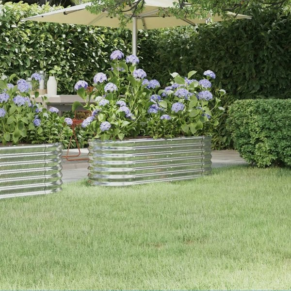Berkfield Garden Raised Bed Powder-coated Steel 114x40x36 cm Silver