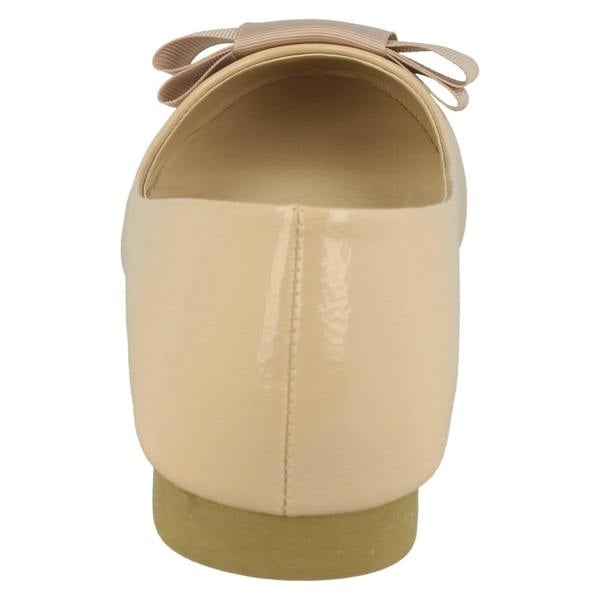 Spot On Ladies Spot On Crinkle Patent Ballerinas