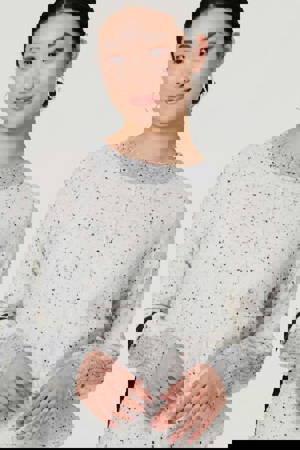 Grey | Colour Block Long Sleeve Curve Hem Jumper
