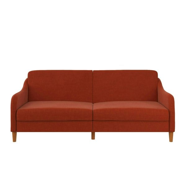 Dorel Home Jasper coil 3-seater Sofa Bed in orange fabric
