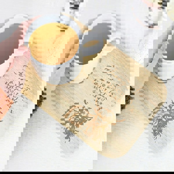 Personalised Memento Company Personalised Highland Cow Wooden Coaster Tray