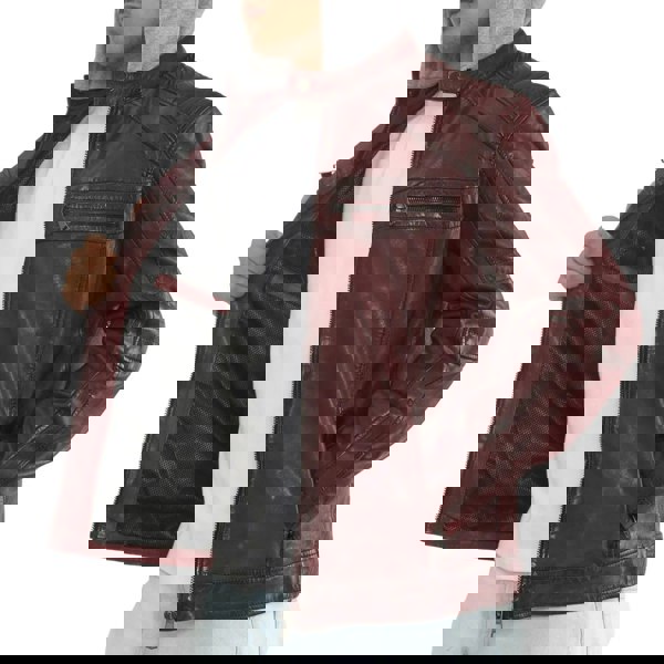 Leather Company Men's Hooded Biker Lamb Leather Jacket