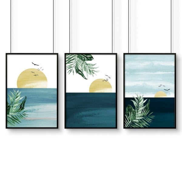 Office artwork | set of 3 Sunset wall art prints