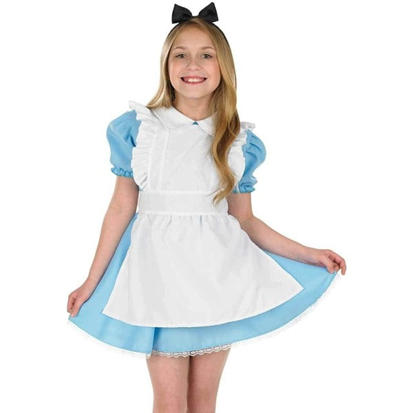 Bristol Novelty Girls Traditional Alice Costume - Blue/White/Black