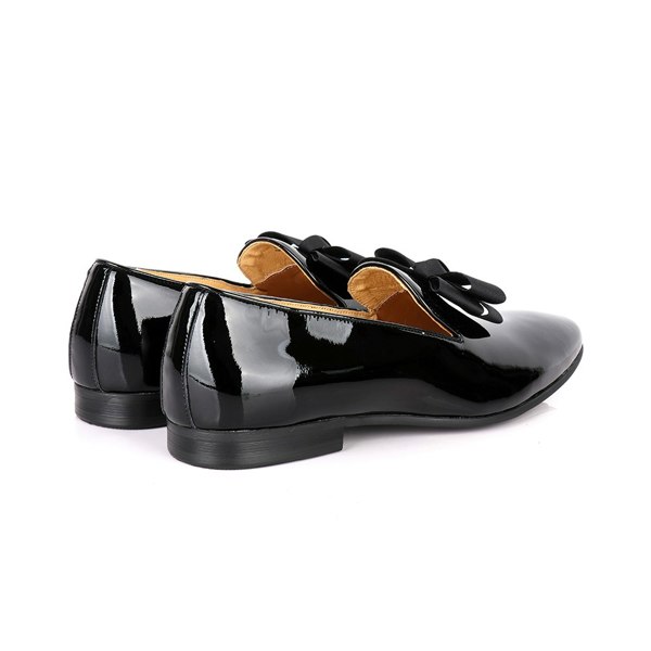 David WeJ Alfred Patent Bow Tie Loafers - Black