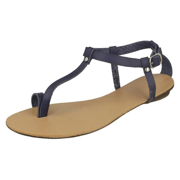 Spot On Ladies Spot On Flat Toeloop Sandal Ankle Strap