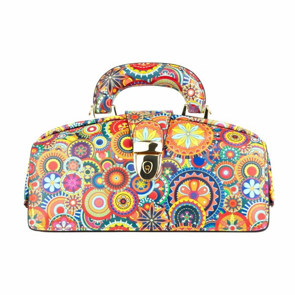 Embassy London Gazelle - Signature Print - Women's bowling bag with handle and strap