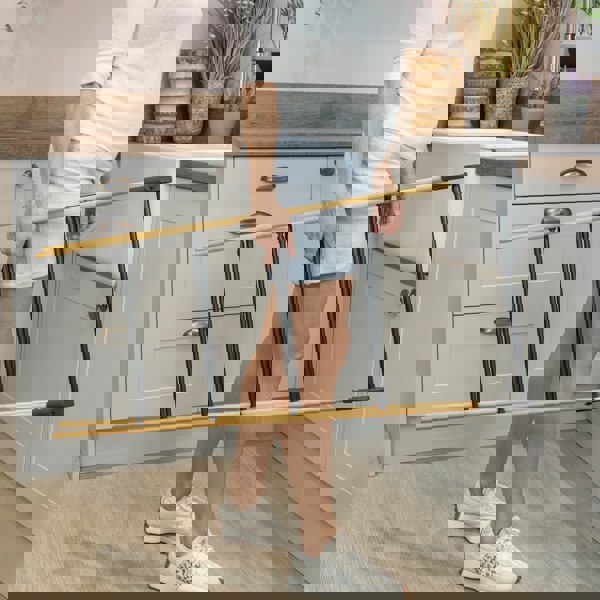 JVL Bamboo Extendable 4 Tier Clothes Ladder, Brown