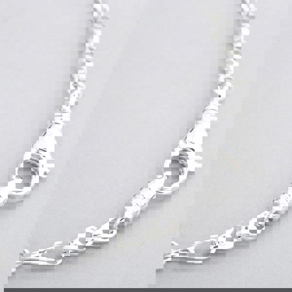 T. H. Baker Argentium Silver 7.3 Inch Fancy Figaro Chain Bracelet ARG-943044-7.3