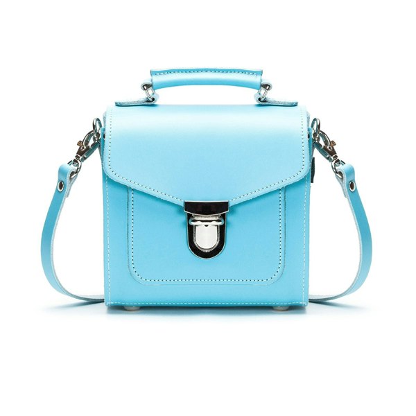 Zatchels Handmade Leather Sugarcube Handbag - Pastel Baby Blue