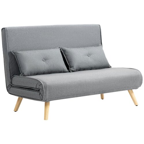 Wyld Haus Maba Linen Look Grey 2 Seater Sofa Bed