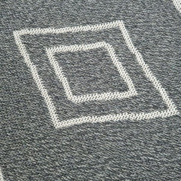 Runner Rug Geometric 100% Cotton Washable Woven Carpet Natural Diamond Patterned Mat - 75x300cm