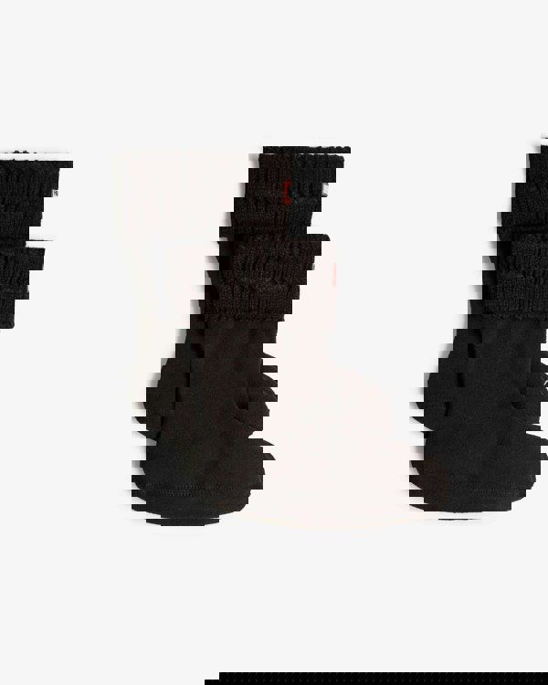 Hunter 6 Stitch Cable Short Boot Sock - Black