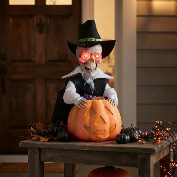 Garden Greatness LED Animated Skeleton Groom Pumpkin Bowl