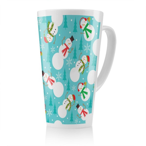 Benjamin Tate Design Snowman Seamless Pattern Design Dining Latte Mug