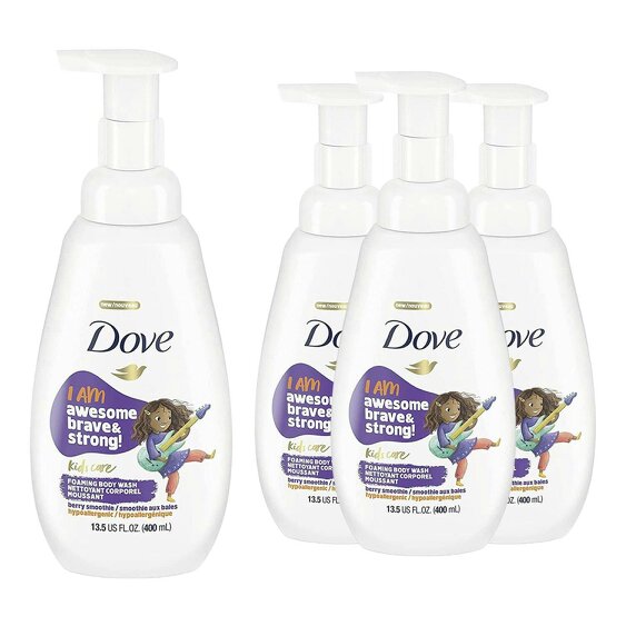 Dove Kids Care Body Wash Berry Smoothie Hypoallergenic Shower Gel 400ml 4 Pack