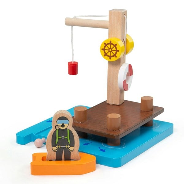 Bigjigs Rail Crane Dock, Dinghy & Diver